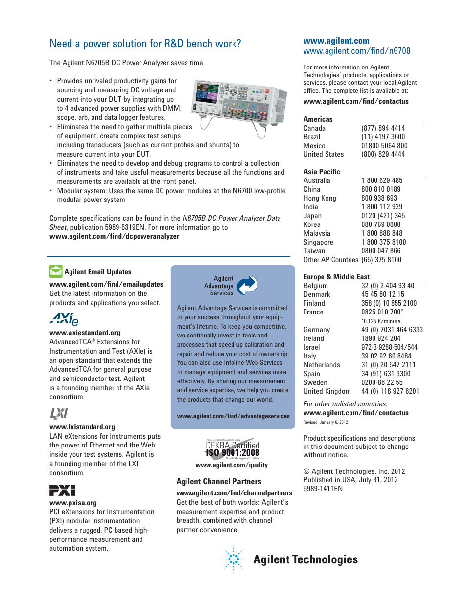 Need a power solution for r&d bench work, Dekra, Certified | Atec Agilent-N6700 Series User Manual | Page 19 / 19