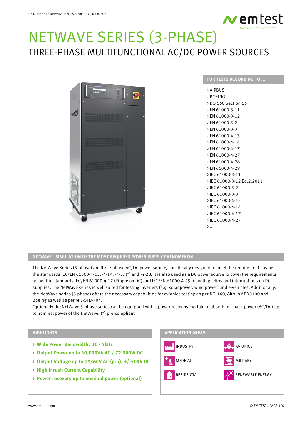 Atec EM-Test-Netwave-3-Phase Series User Manual | 6 pages