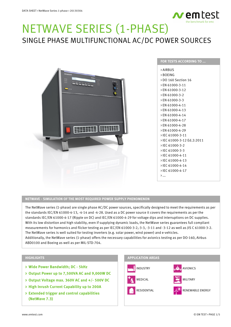 Atec EM-Test-Netwave-1-Phase Series User Manual | 5 pages
