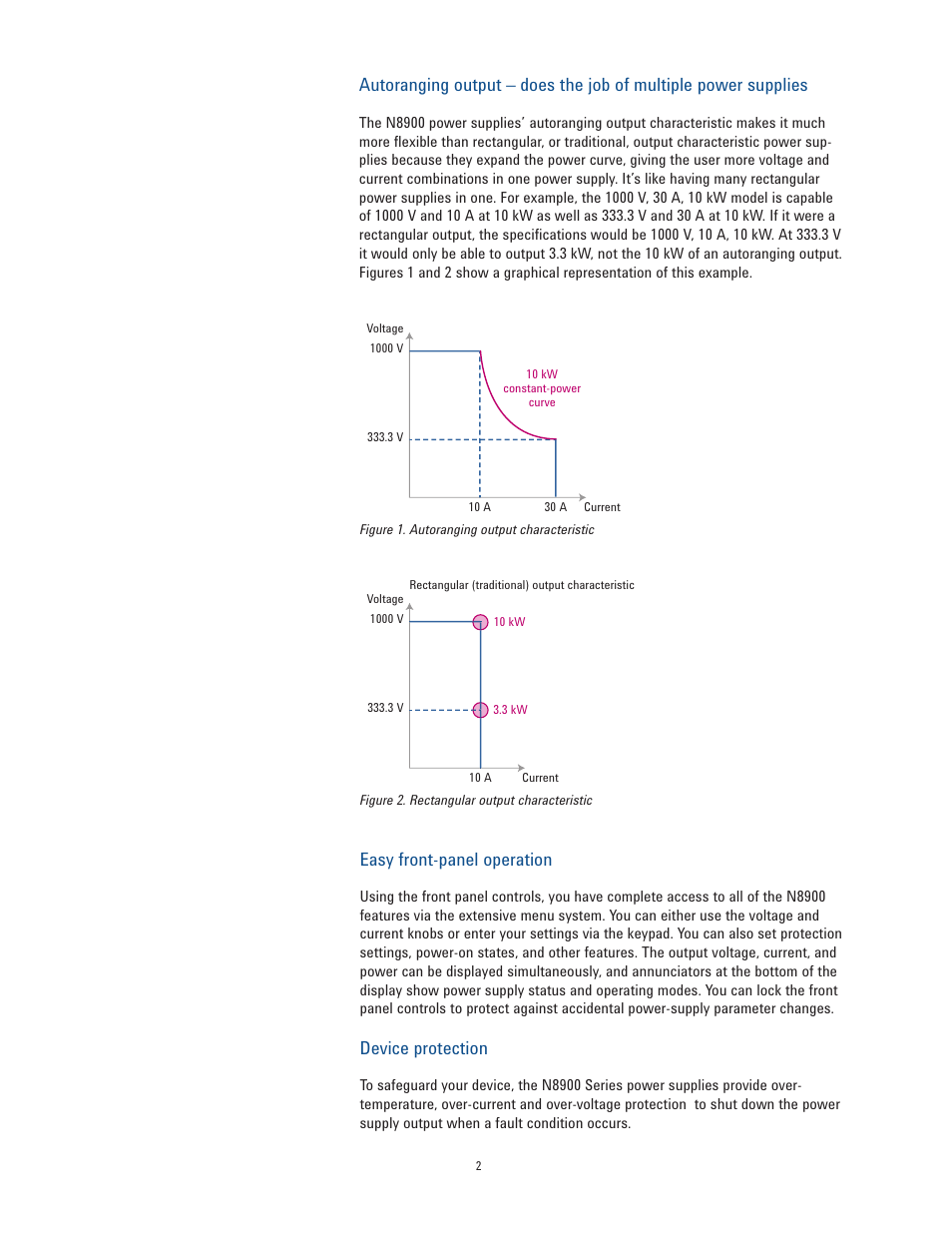 Easy front-panel operation, Device protection | Atec Agilent-N8900 Series User Manual | Page 2 / 7