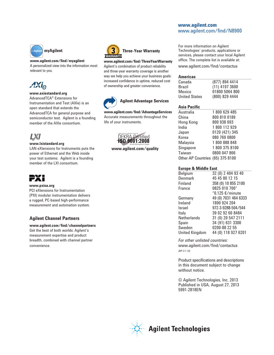 Dekra, Certified | Atec Agilent-N8900 Series User Manual | Page 7 / 7