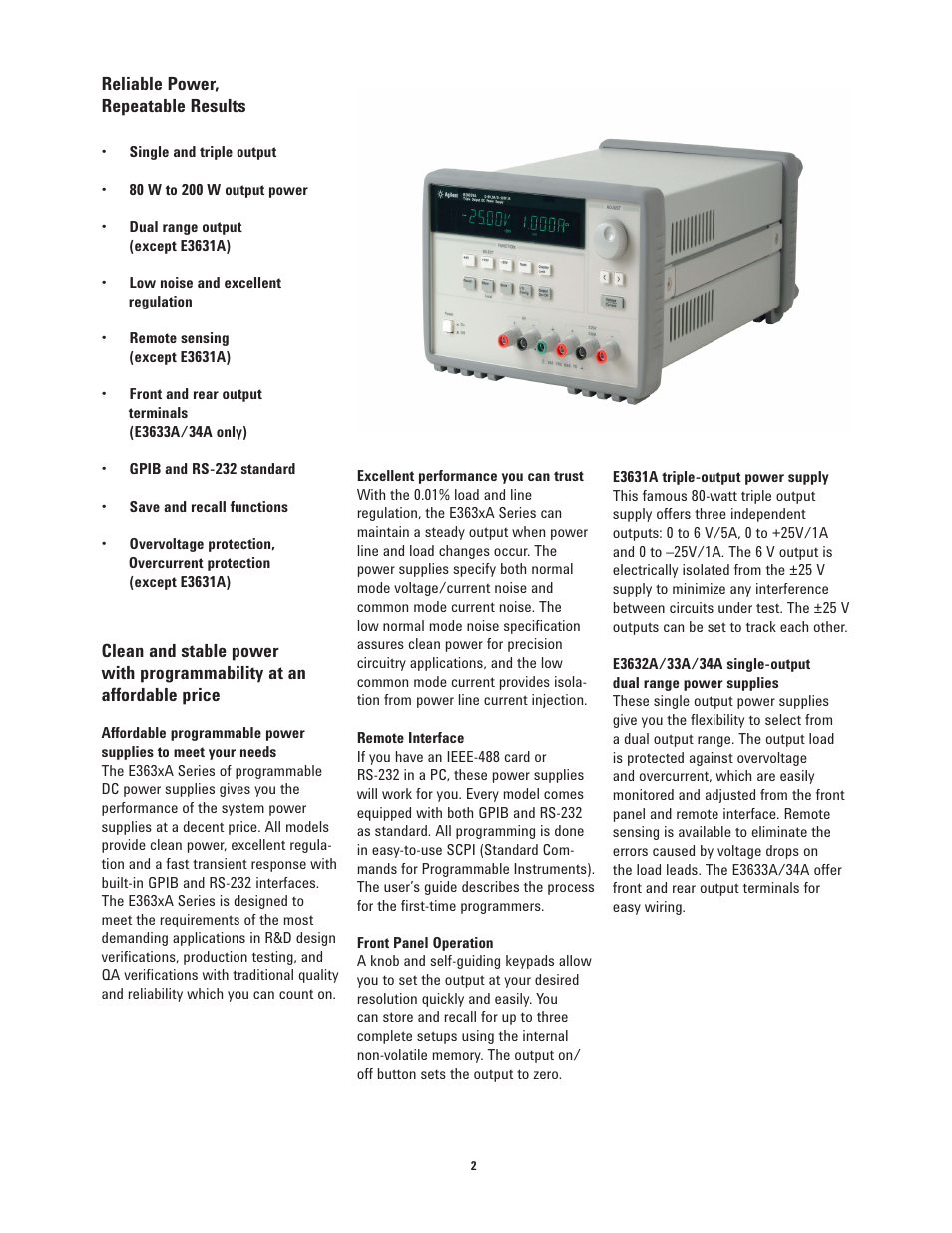 Atec Agilent-E3630 Series User Manual | Page 2 / 5