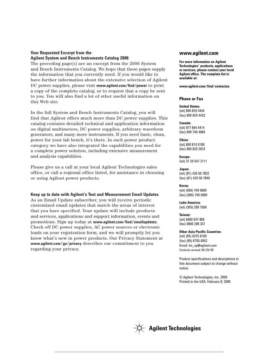 Agilent technologies | Atec Agilent-6030A User Manual | Page 4 / 4