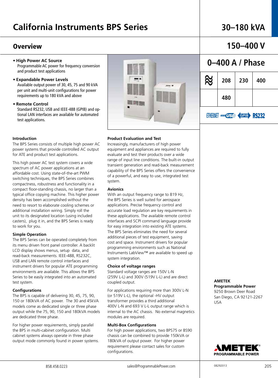 Atec California-Instruments-BPS Series User Manual | 6 pages