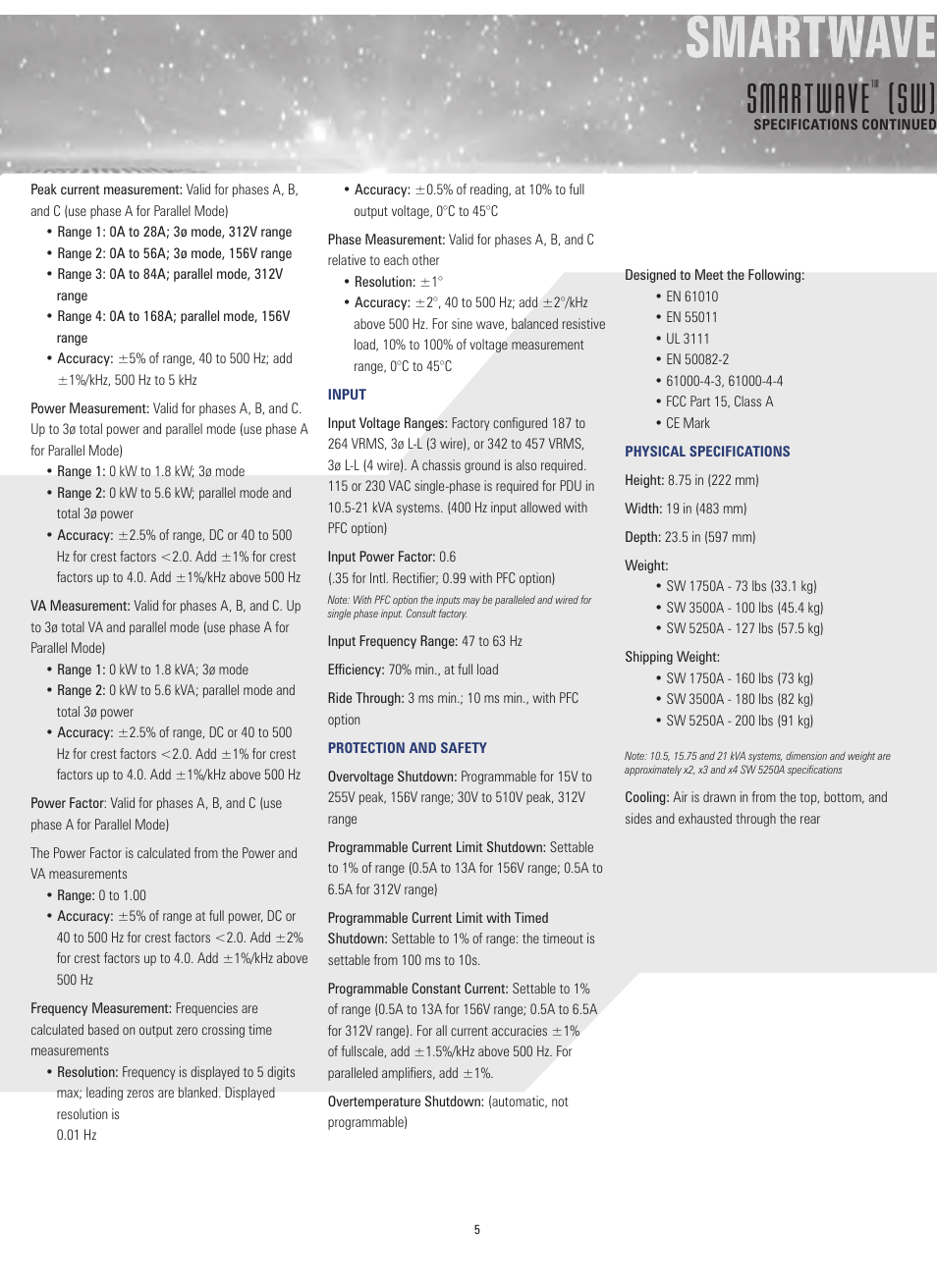 Smartwave | Atec Elgar-SW1750A-SW3500A-SW5250A User Manual | Page 5 / 8