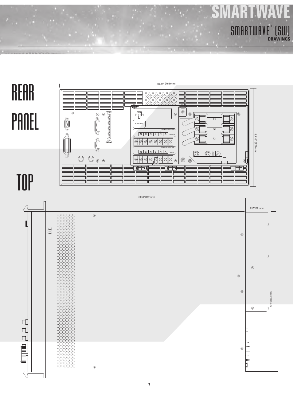 Rear panel top, Smartwave | Atec Elgar-SW1750A-SW3500A-SW5250A User Manual | Page 7 / 8