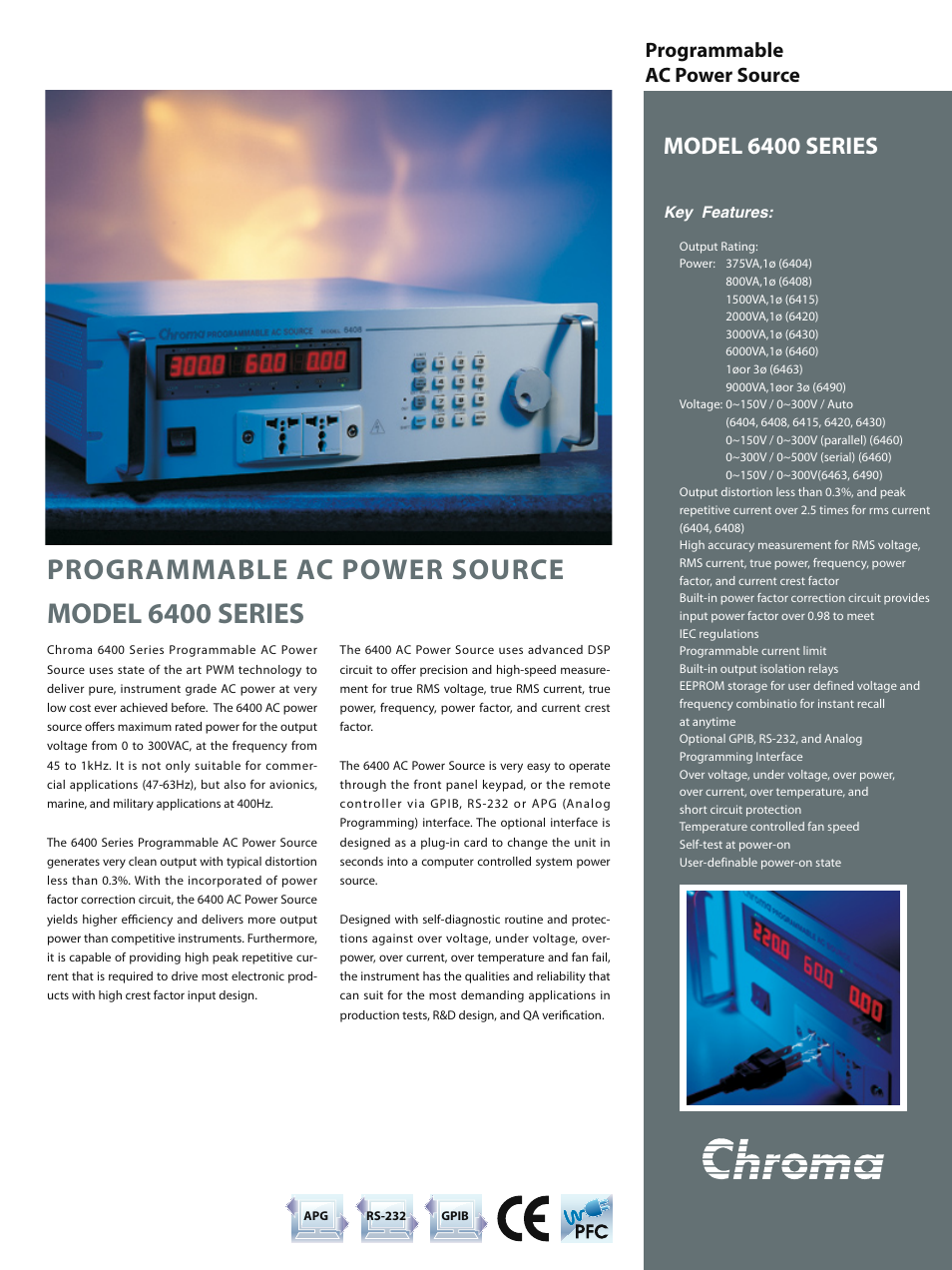 Atec Chroma-6400 Series User Manual | 4 pages