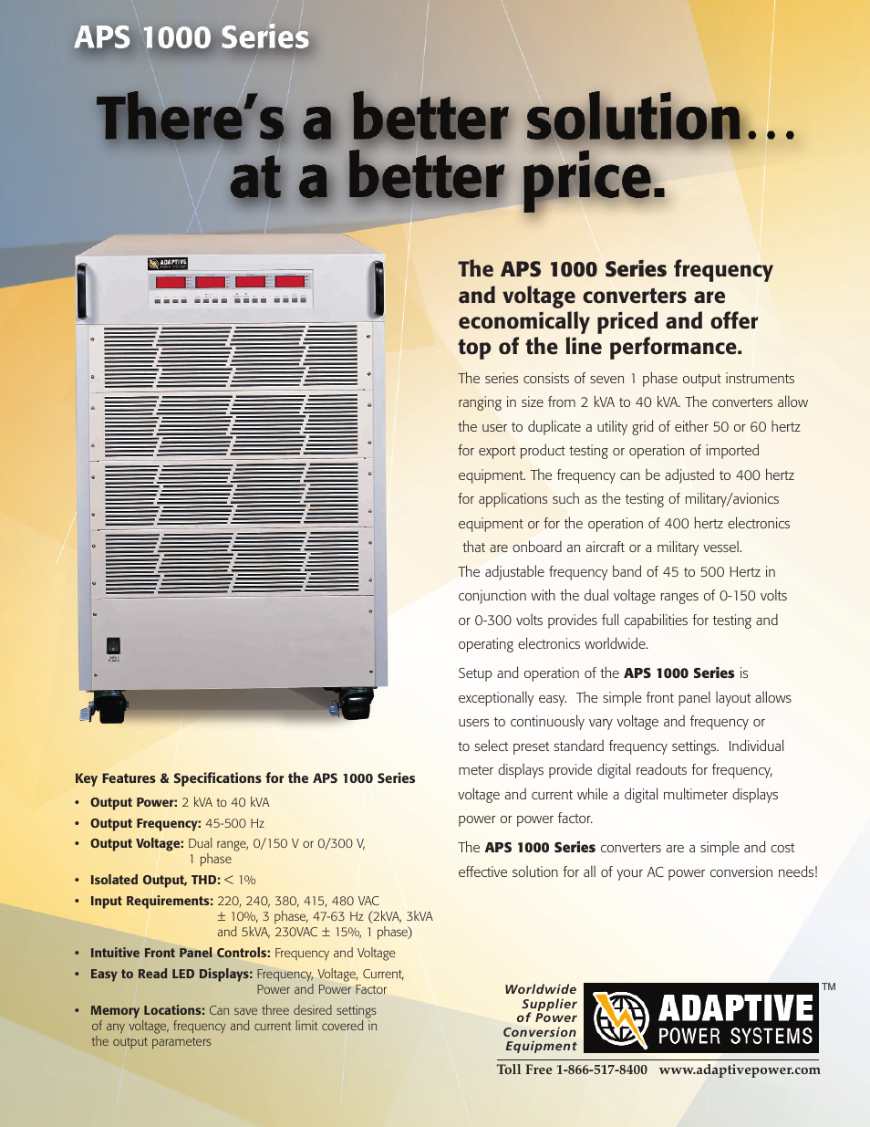 Atec AdaptivePowerSystems-1000 Series User Manual | 2 pages