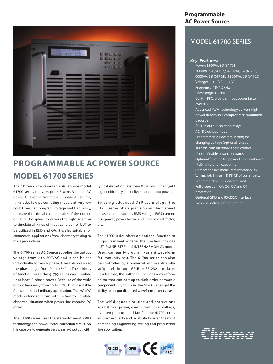 Atec Chroma-61700 Series User Manual | 4 pages