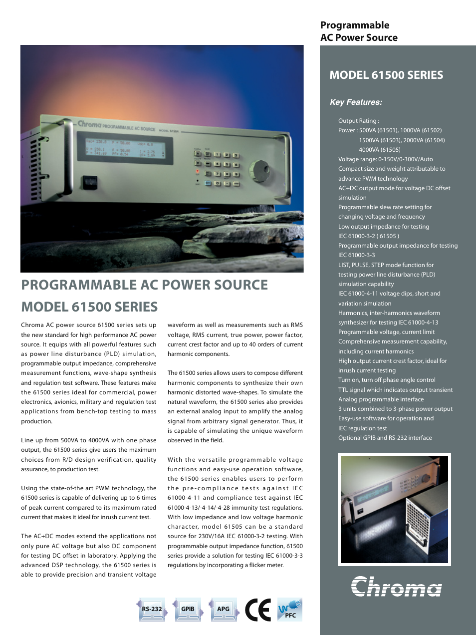 Atec Chroma-61500 Series User Manual | 6 pages