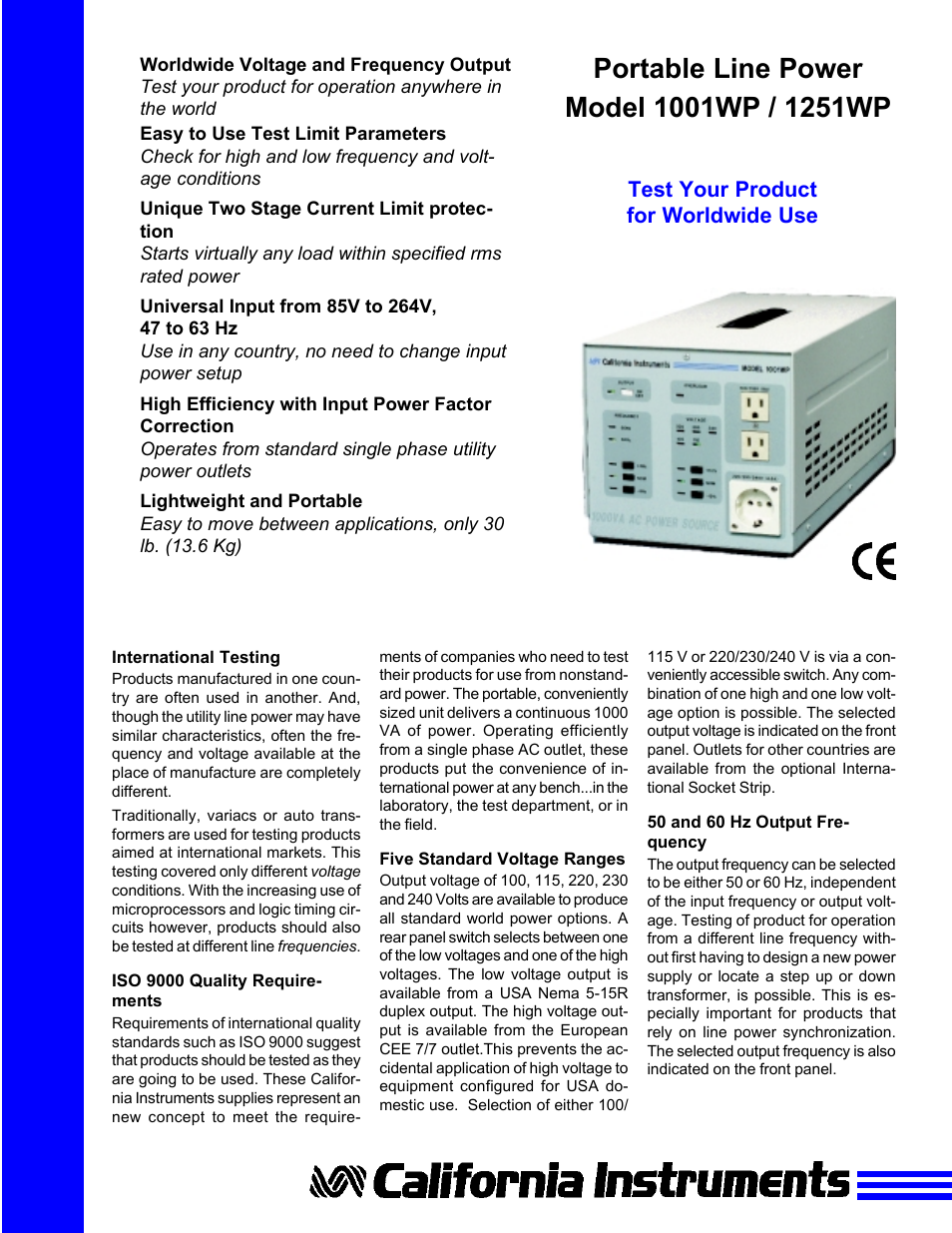 Atec California-Instruments-1001WP User Manual | 2 pages