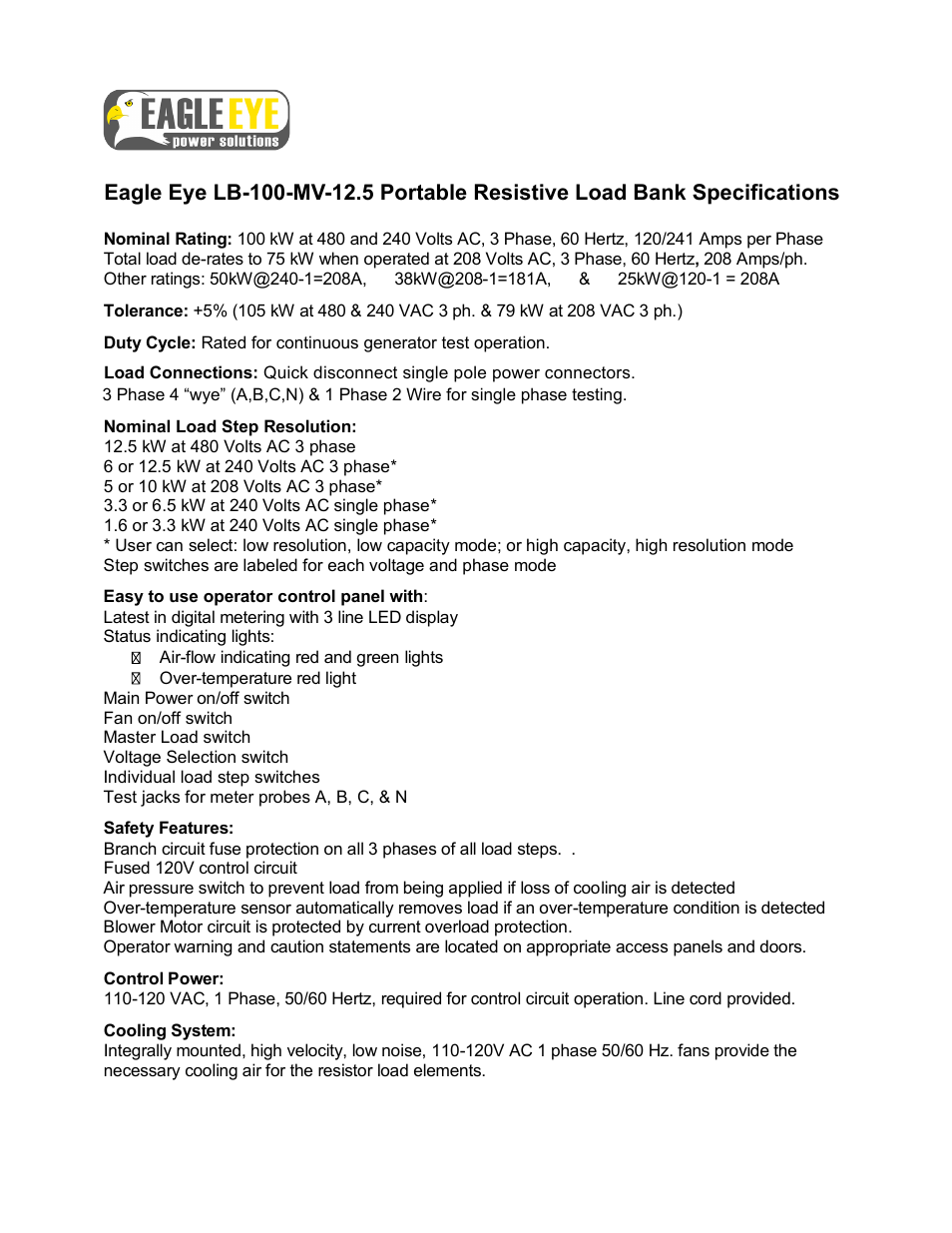 Atec Eagle-Eye-LB-100-MV-12-5 User Manual | 2 pages