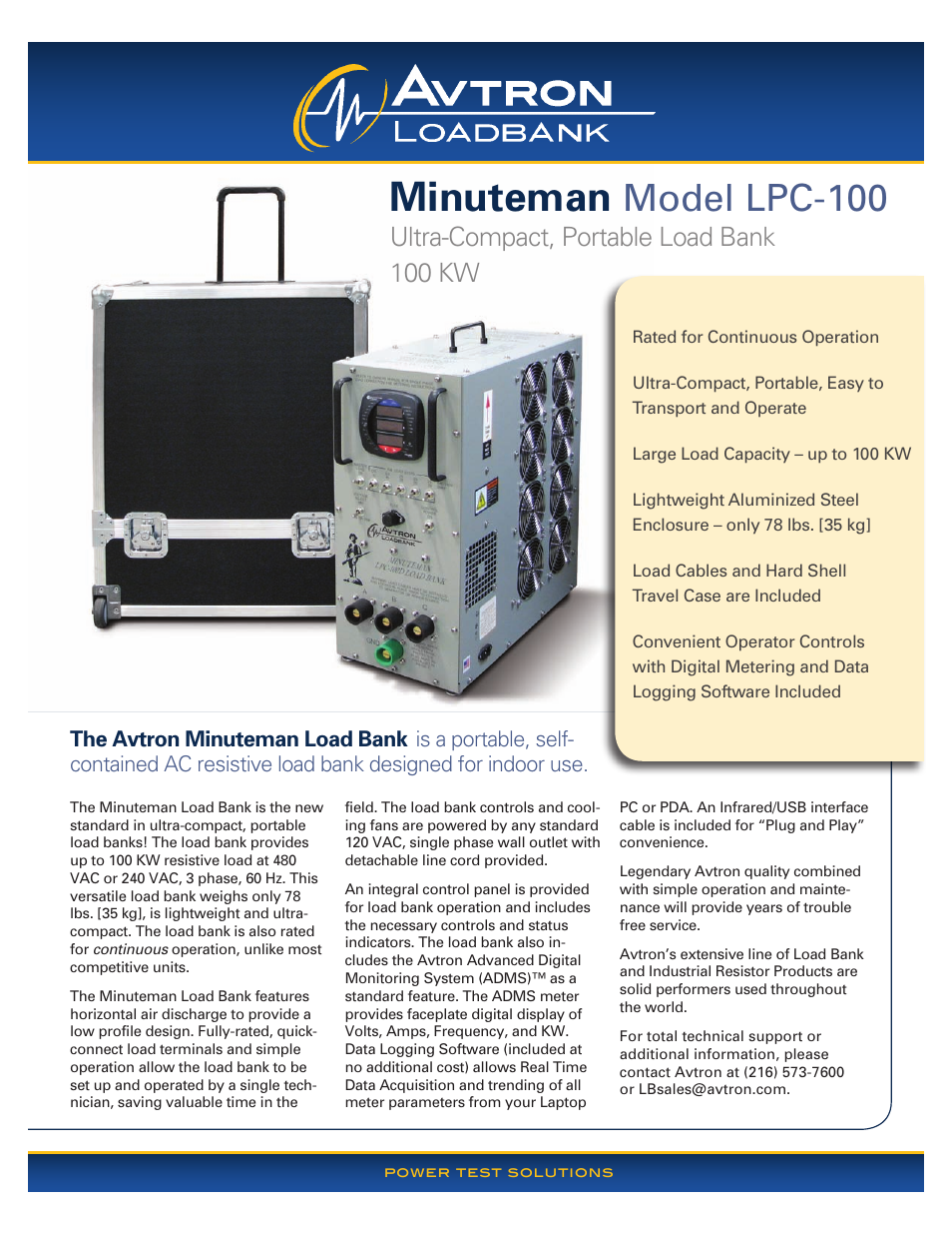 Atec Avtron-LPC100 User Manual | 2 pages