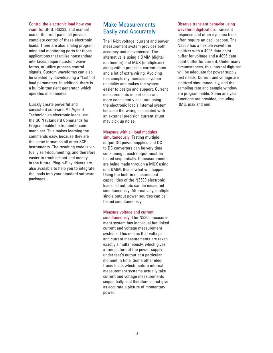 Make measurements easily and accurately | Atec Agilent-N3300A User Manual | Page 3 / 10