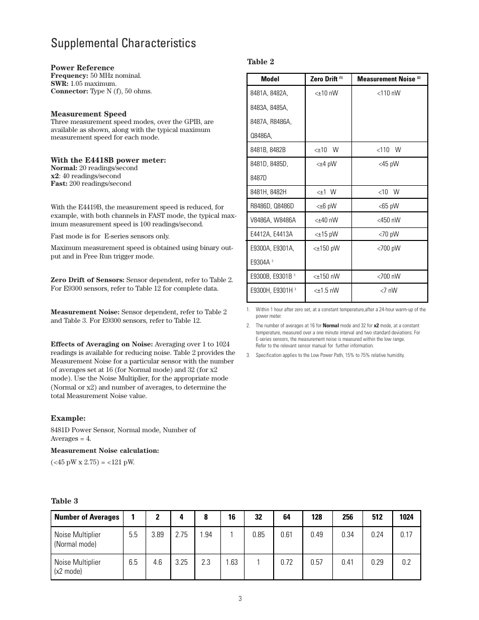 Supplemental characteristics | Atec Agilent-8480 Series User Manual | Page 3 / 22