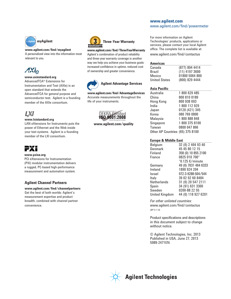 Dekra, Certiﬁed | Atec Agilent-N1921A User Manual | Page 13 / 13