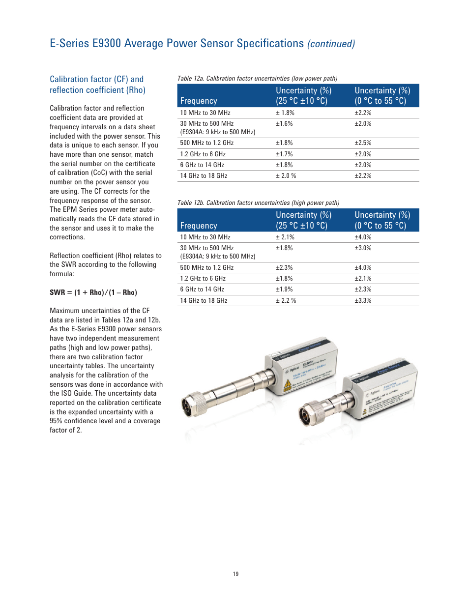 E-series e9300 average power sensor specifications, Continued) | Atec Agilent-EPM Series User Manual | Page 19 / 27