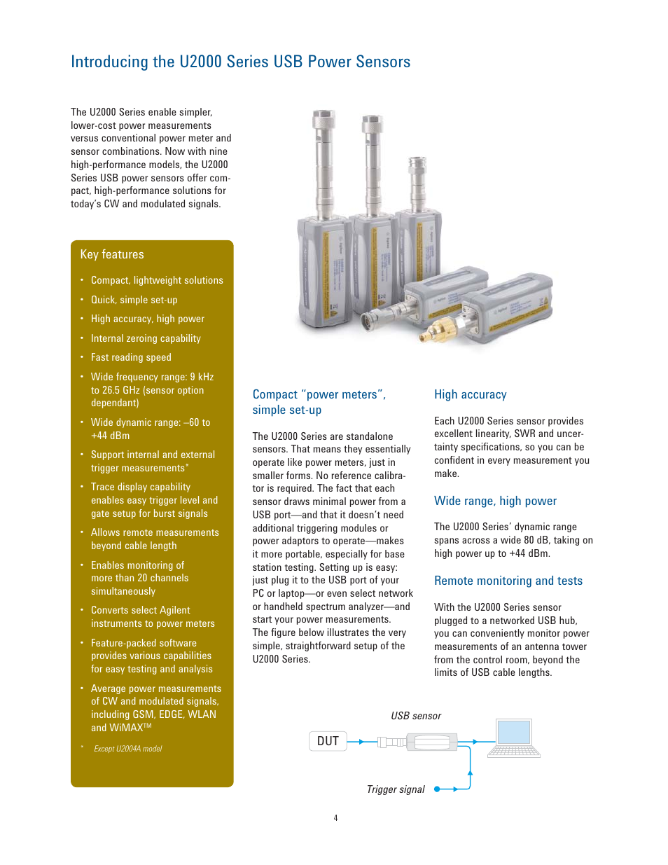 Introducing the u2000 series usb power sensors | Atec Agilent-U2000 Series User Manual | Page 4 / 24