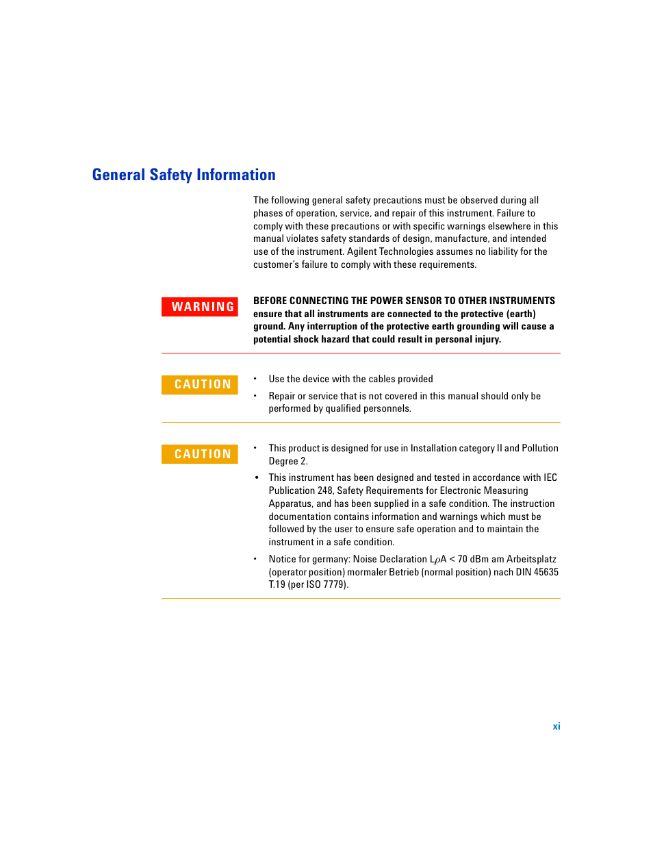 General safety information | Atec Agilent-ECP-E26A User Manual | Page 11 / 47