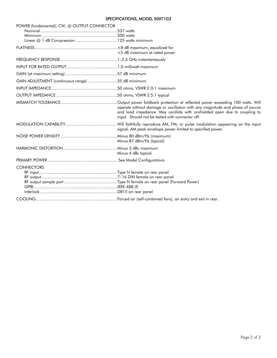 Atec Amplifier-Research-500T1G2 User Manual | Page 2 / 3