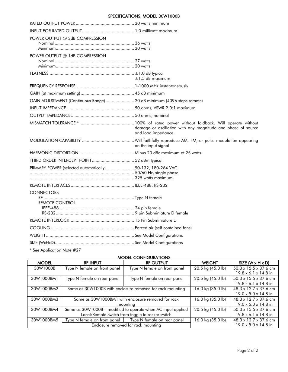 Atec Amplifier-Research-30W1000BM4 User Manual | Page 2 / 2