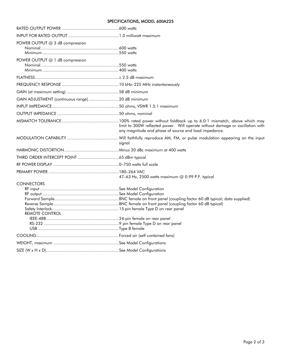 Atec Amplifier-Research-600A225 User Manual | Page 2 / 3