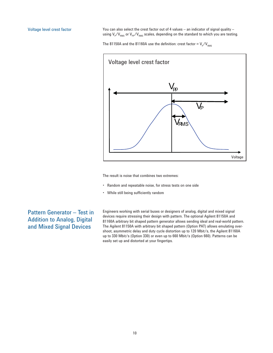Voltage level crest factor v, Voltage level crest factor | Atec Agilent-81150A-81160A User Manual | Page 10 / 34