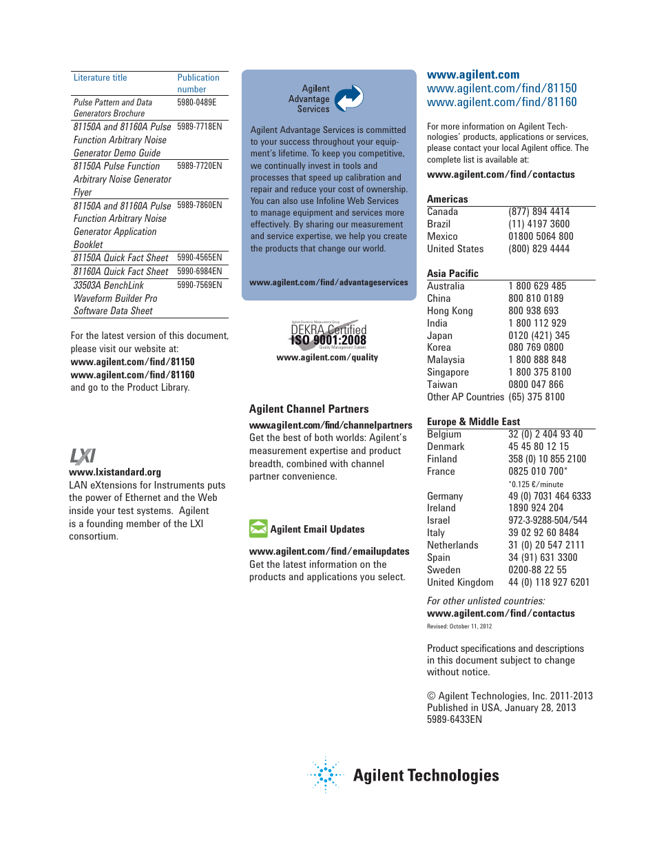 Dekra, Certified | Atec Agilent-81150A-81160A User Manual | Page 34 / 34