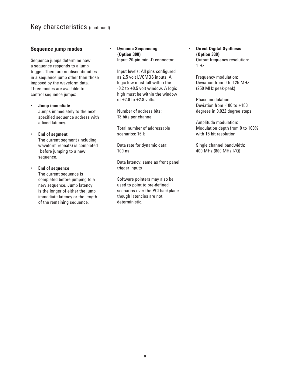 Key characteristics | Atec Agilent-N6030A User Manual | Page 8 / 12