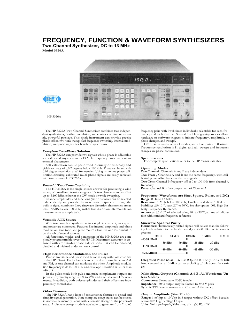 Atec Agilent-3326A User Manual | 2 pages