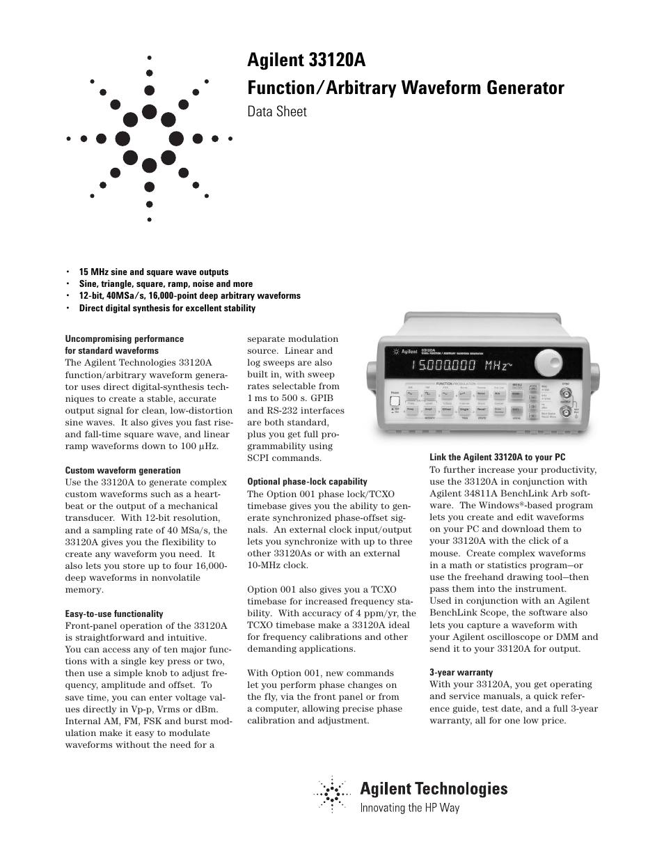 Atec Agilent-33120A User Manual | 4 pages