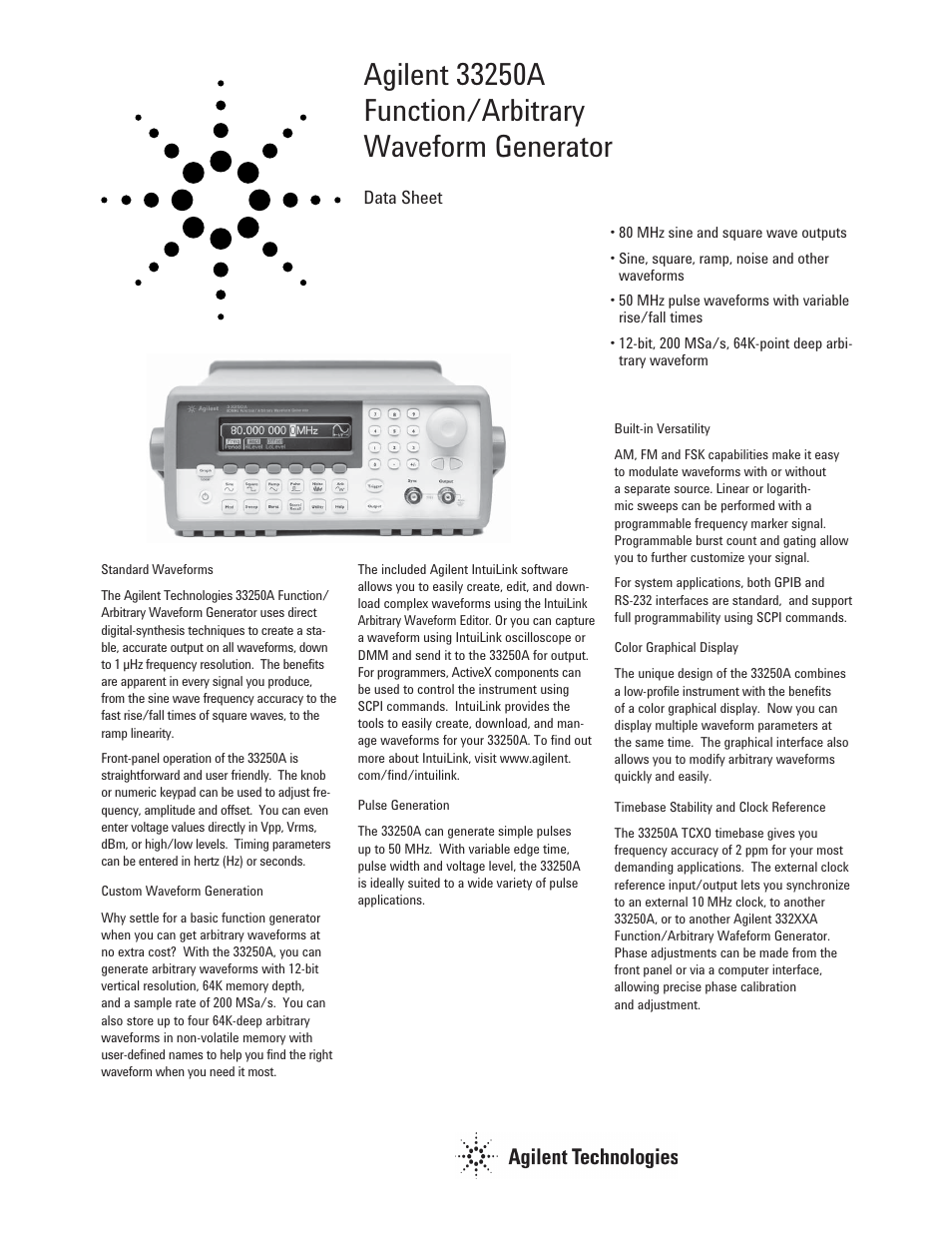 Atec Agilent-33250A User Manual | 4 pages