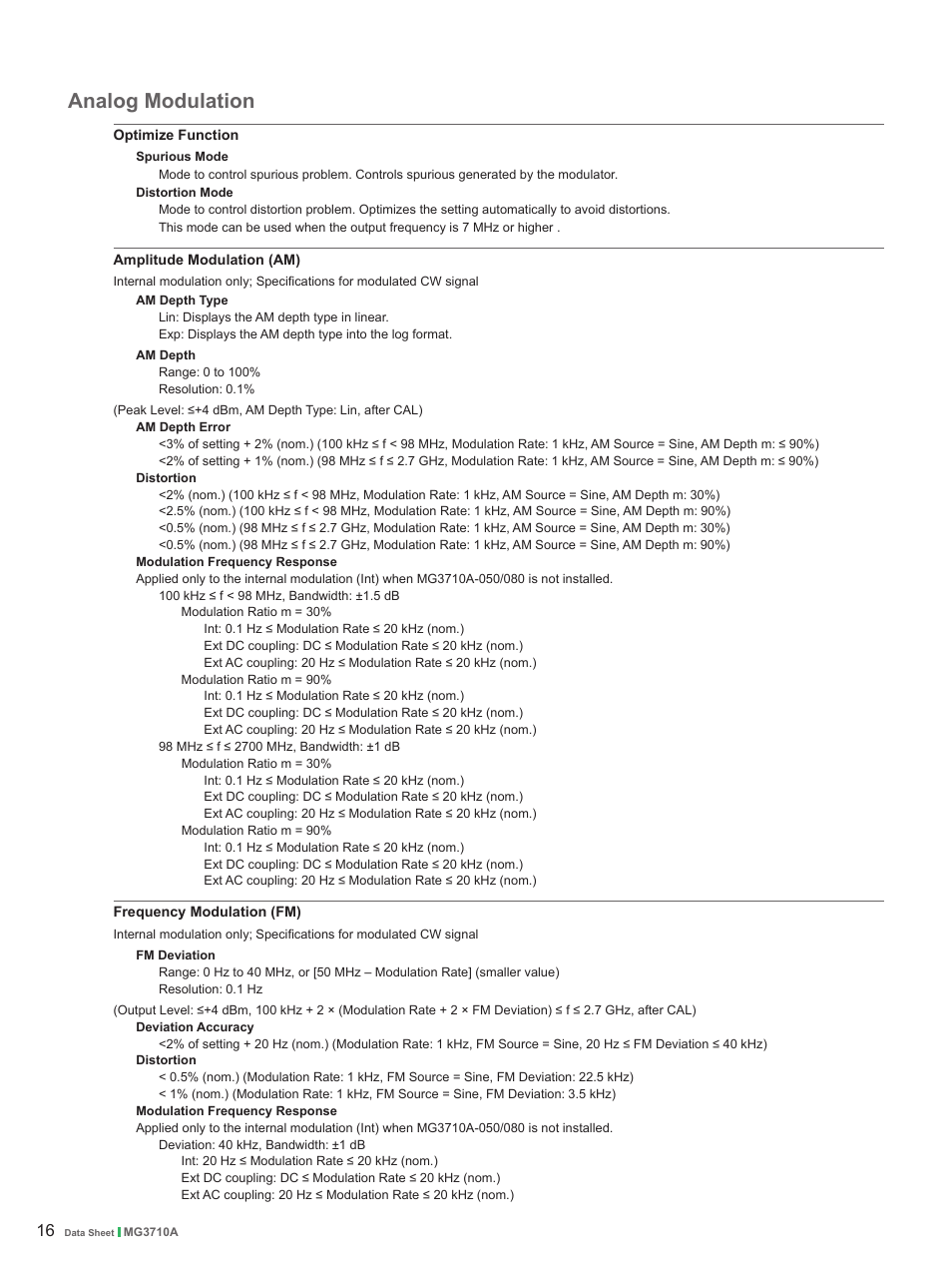 Analog modulation | Atec Anritsu-MG3710A User Manual | Page 16 / 36