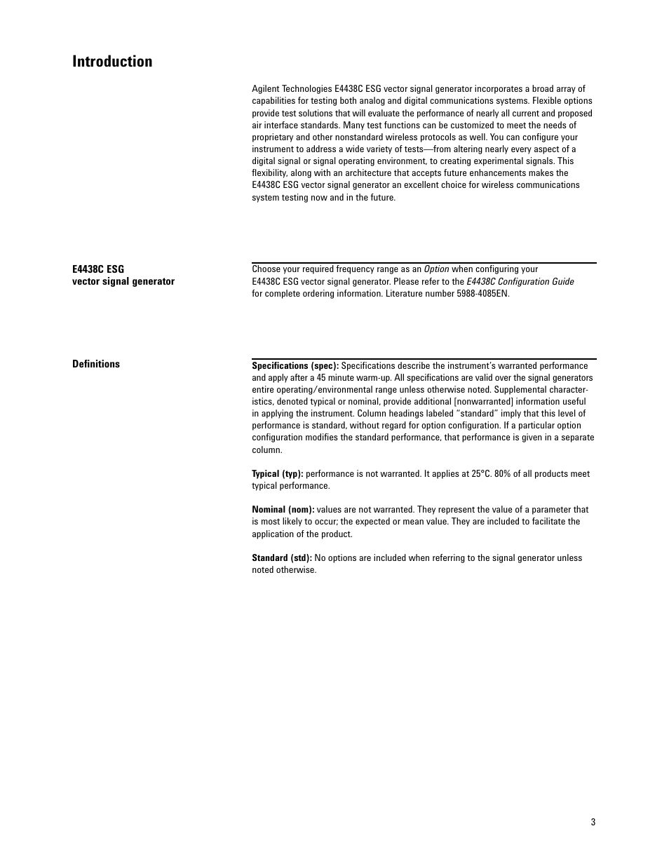 Introduction | Atec Agilent-E4438C User Manual | Page 3 / 39