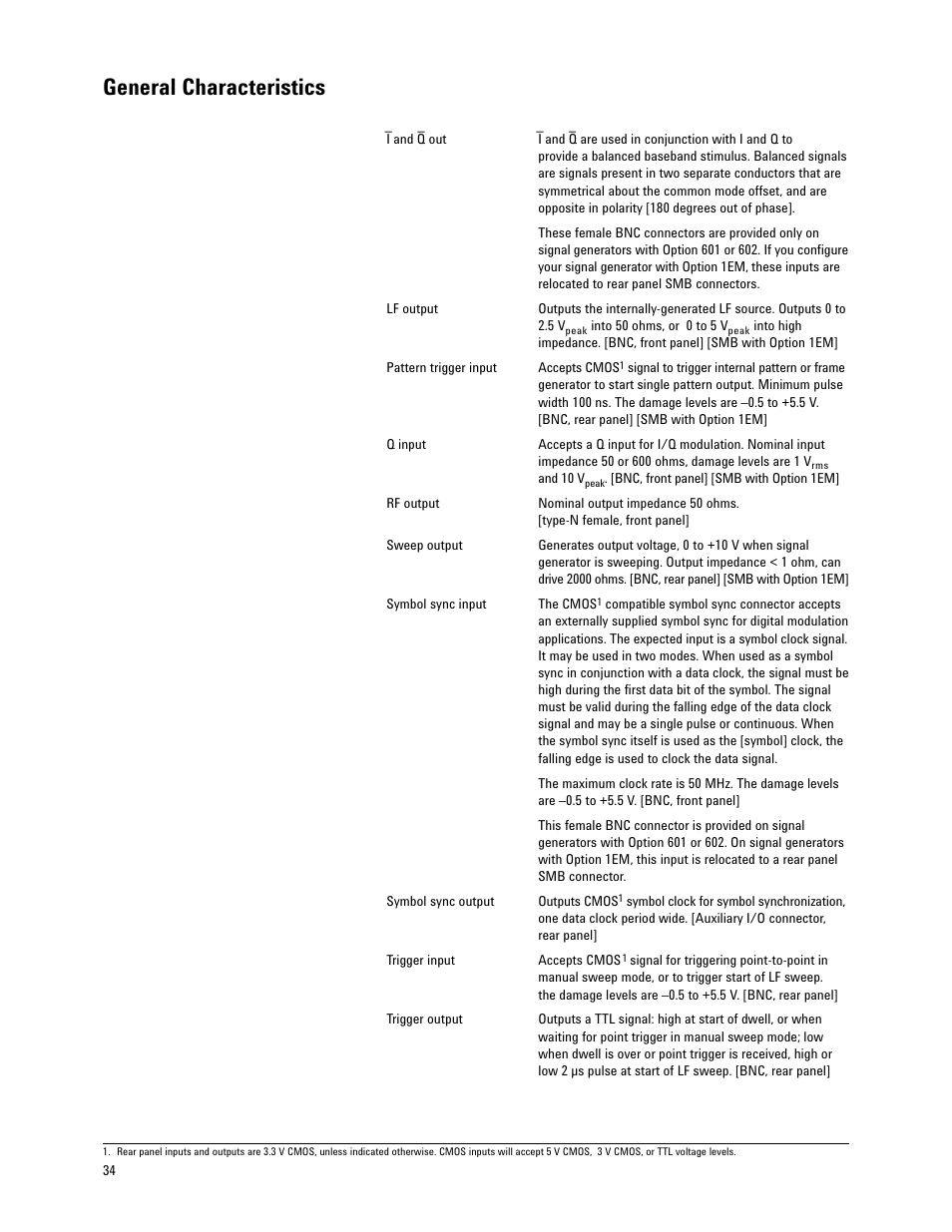 General characteristics | Atec Agilent-E4438C User Manual | Page 34 / 39