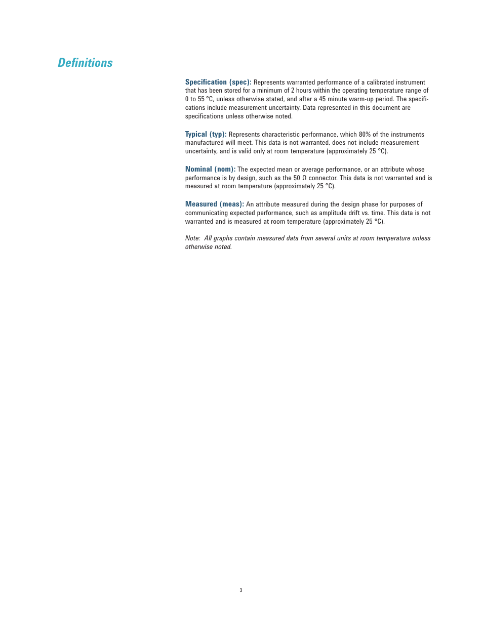 Definitions | Atec Agilent-N5182A User Manual | Page 3 / 35