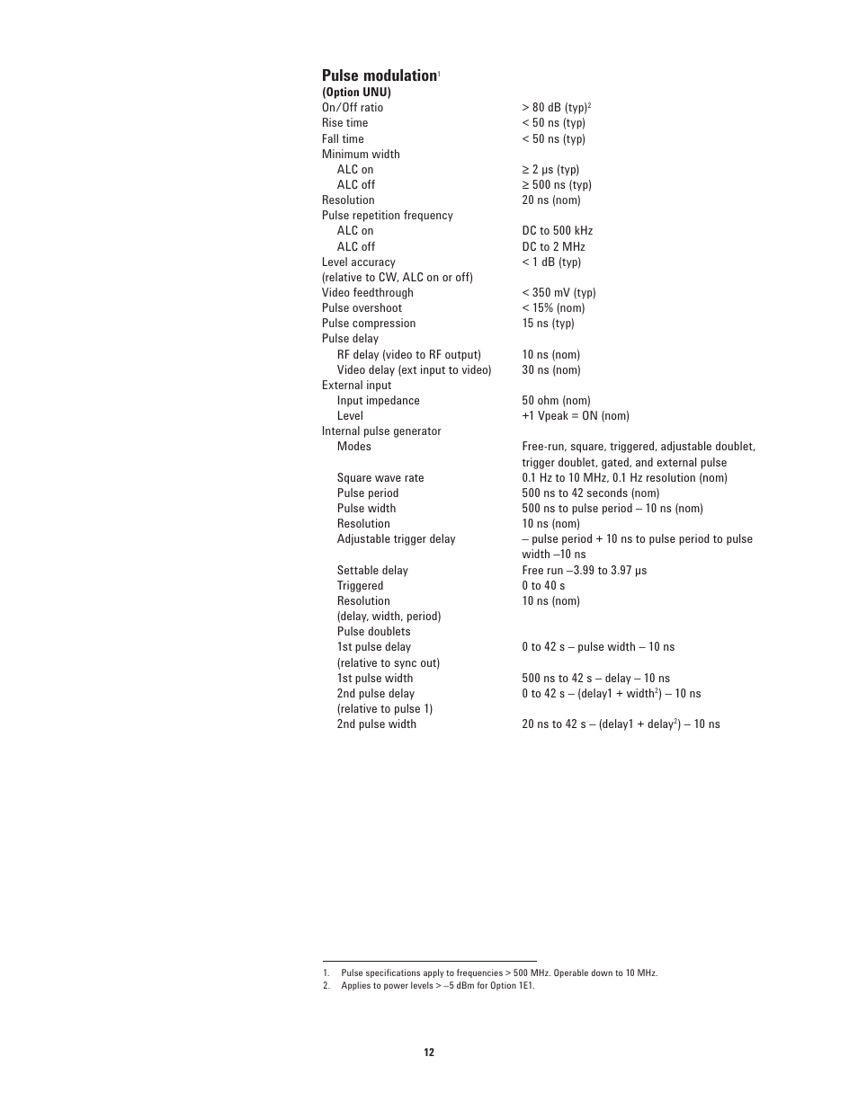 Pulse modulation | Atec Agilent-N5183A User Manual | Page 12 / 19