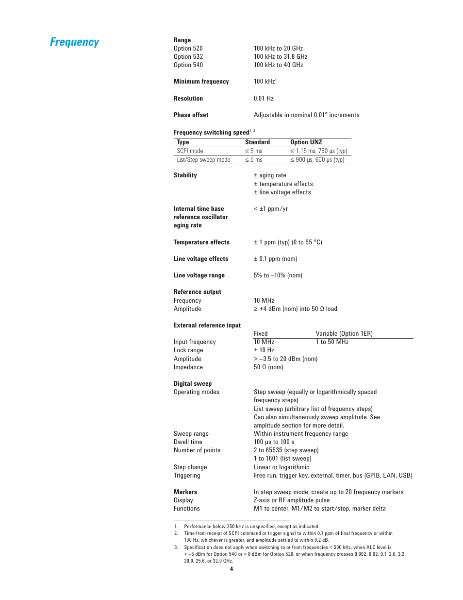Frequency | Atec Agilent-N5183A User Manual | Page 4 / 19
