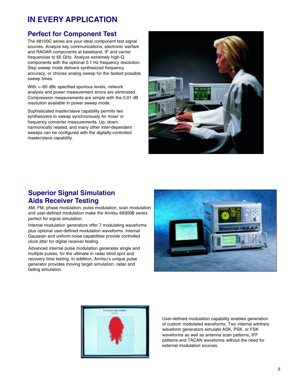 Perfect for component test, Superior signal simulation aids receiver testing | Atec Anritsu-68369ANV User Manual | Page 7 / 26