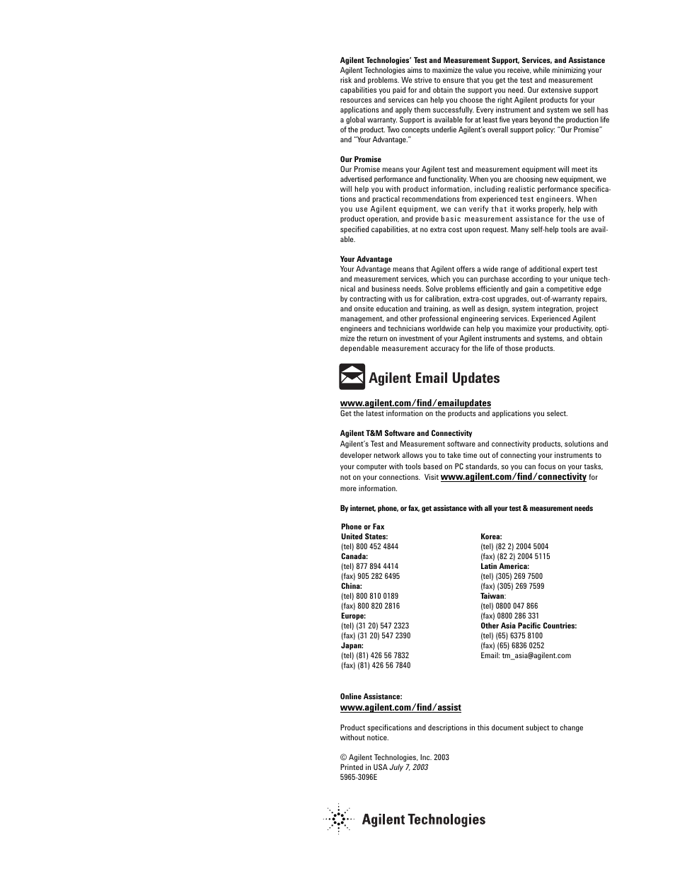 Agilent email updates | Atec Agilent-E4437B User Manual | Page 32 / 32