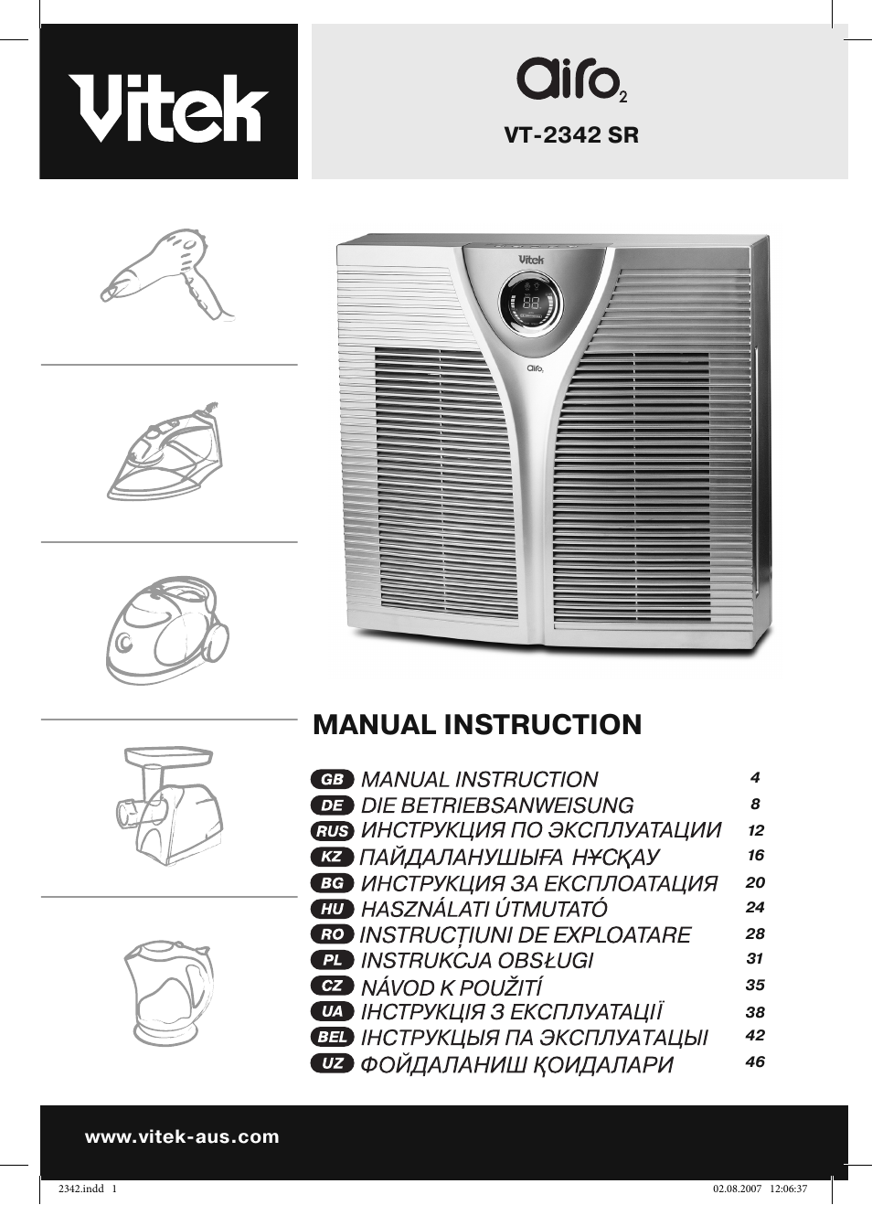 Vitek VT-2342 User Manual | 52 pages