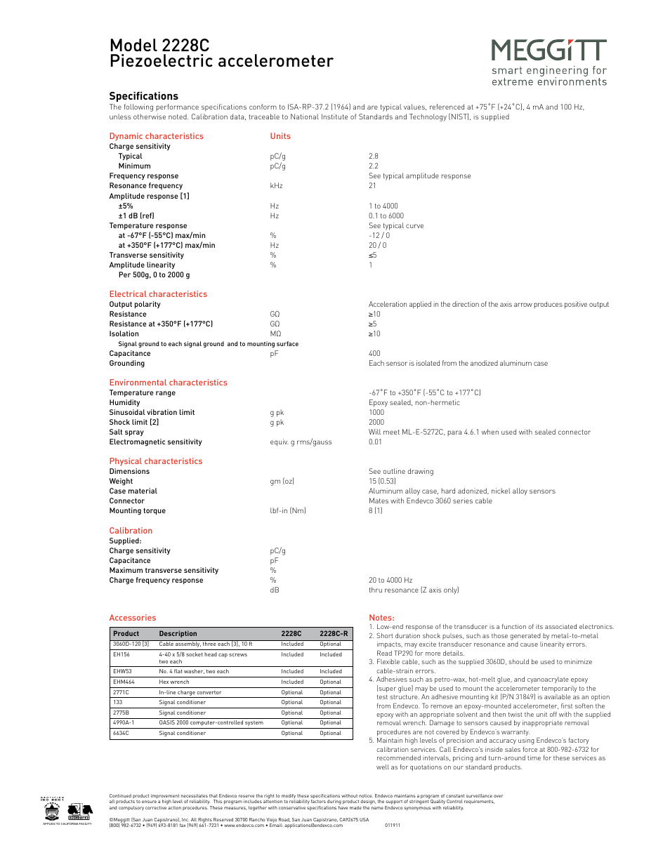 Atec Endevco-2228C User Manual | 1 page