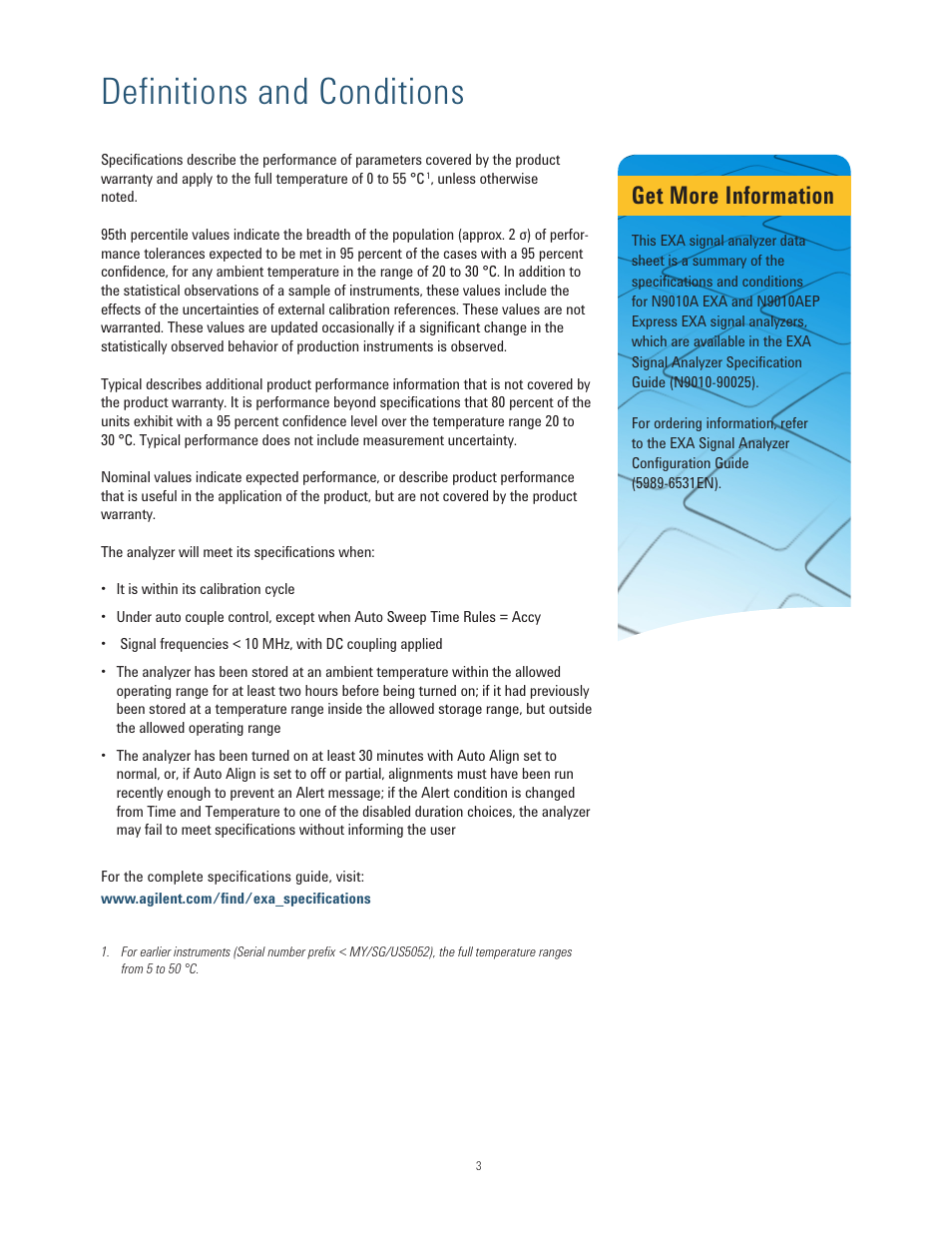 Definitions and conditions, Get more information | Atec Agilent-N9010A User Manual | Page 3 / 21