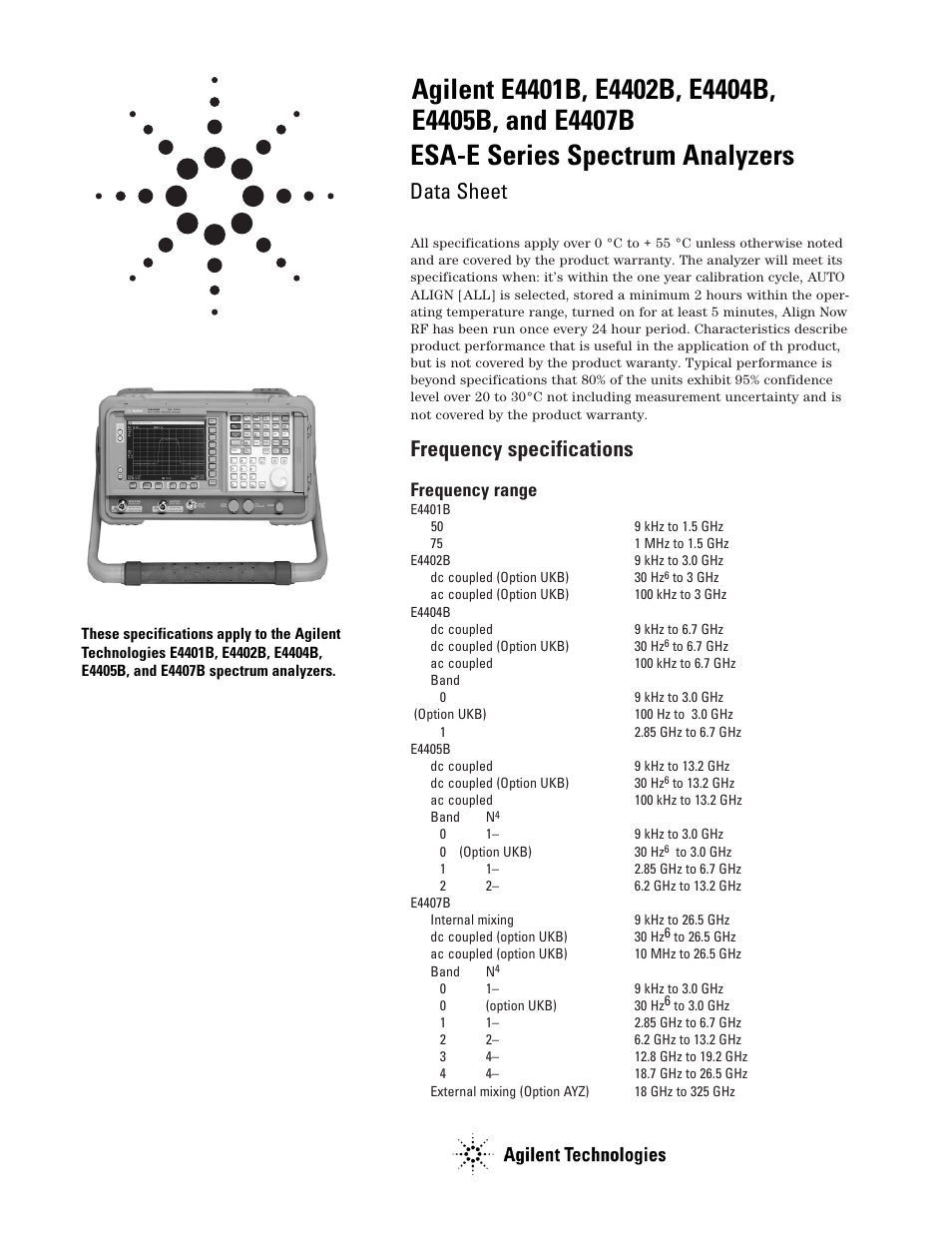 Atec Agilent-E4401B-02B-04B-05B-07B User Manual | 8 pages