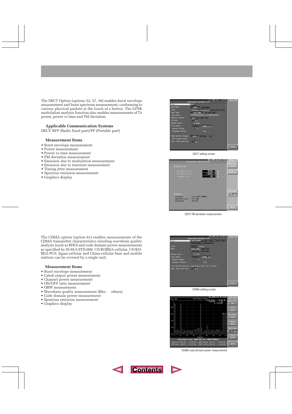 Spectrum analyzers, Cdma tx analysis (option 61) | Atec Advantest-R3465 User Manual | Page 4 / 6