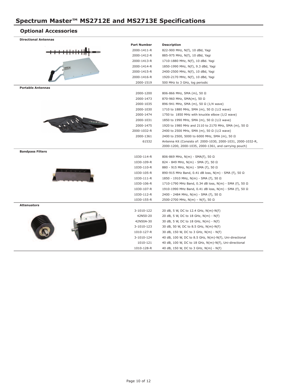 Optional accessories | Atec Anritsu-MS2712E-MS2713E User Manual | Page 10 / 12