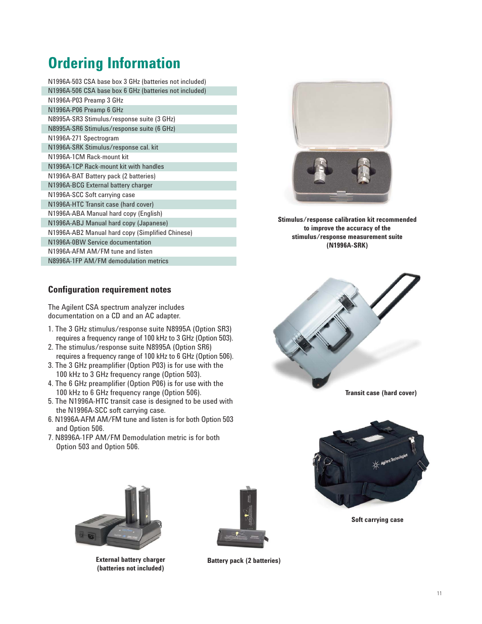 Ordering information | Atec Agilent-N1996A User Manual | Page 11 / 12