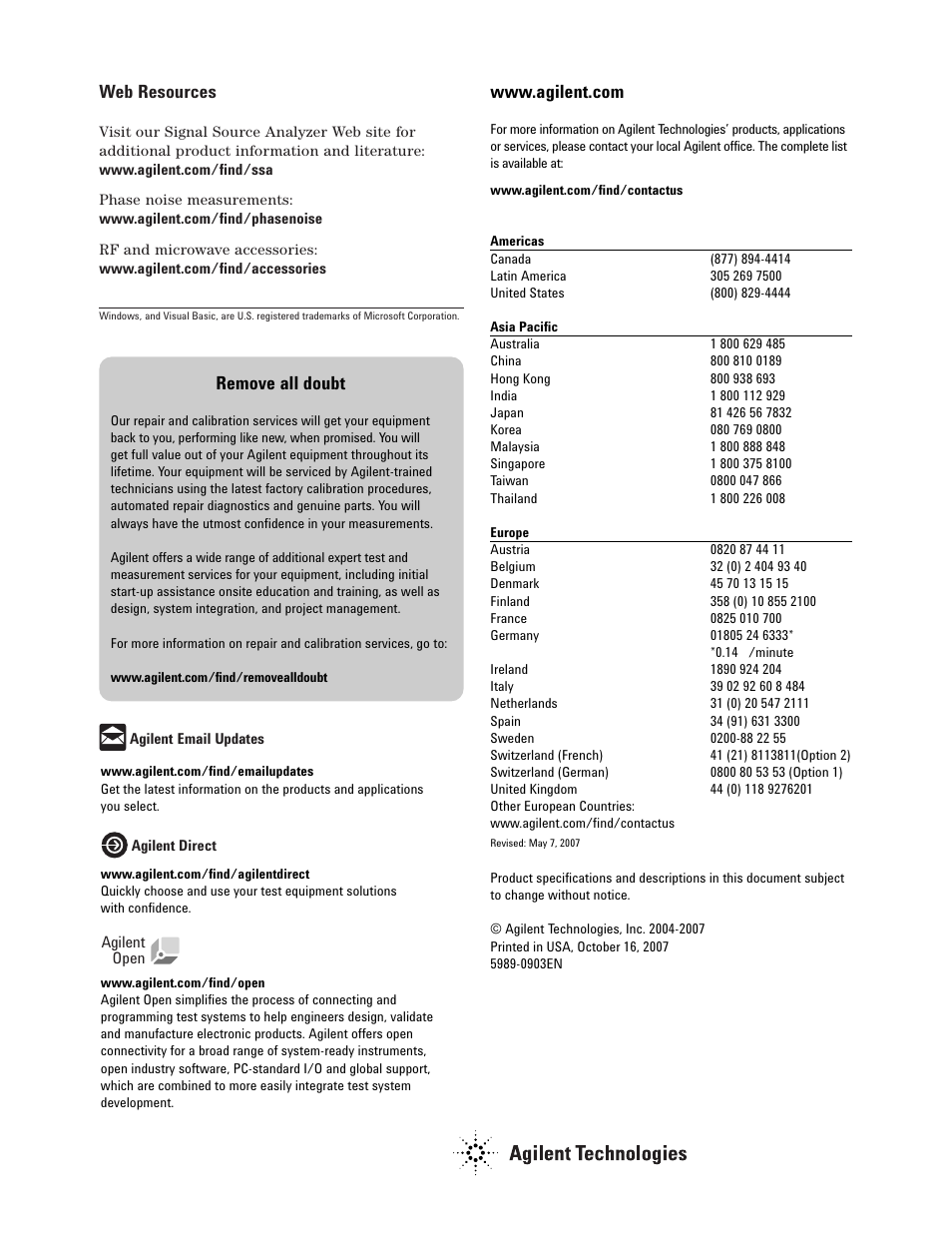 Web resources, Remove all doubt | Atec Agilent-E5052A User Manual | Page 16 / 16