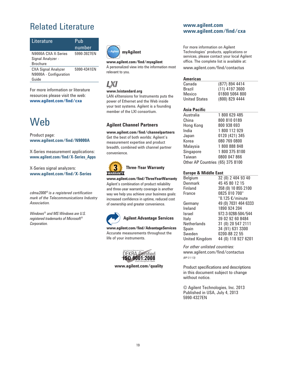 Related literature, Dekra, Certified | Atec Agilent-N9000A-CXA User Manual | Page 19 / 19