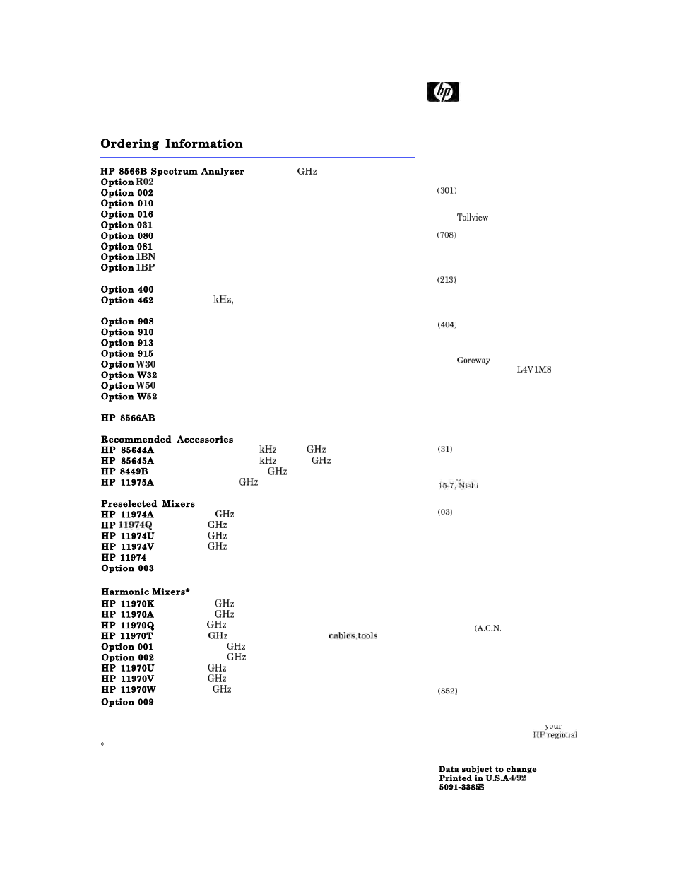 Ordering information | Atec Agilent-8566B User Manual | Page 14 / 14